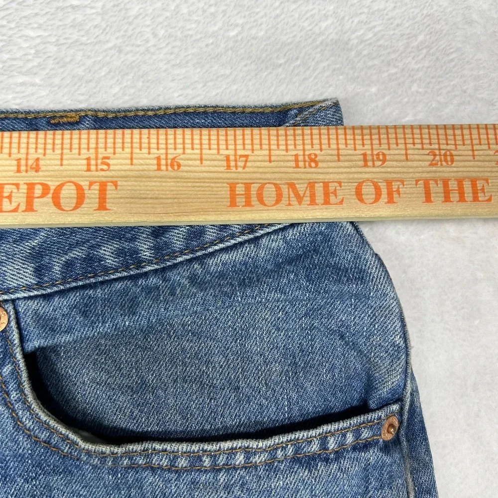 Levi's 505 Jeans Men's Blue Denim High Rise Regular Fit Straight Zip Fly - 37X29